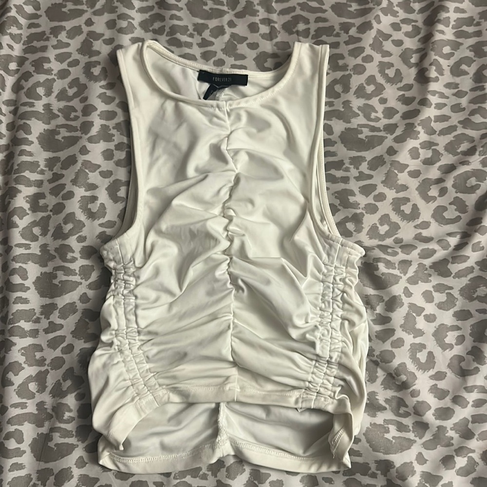 White ruched top